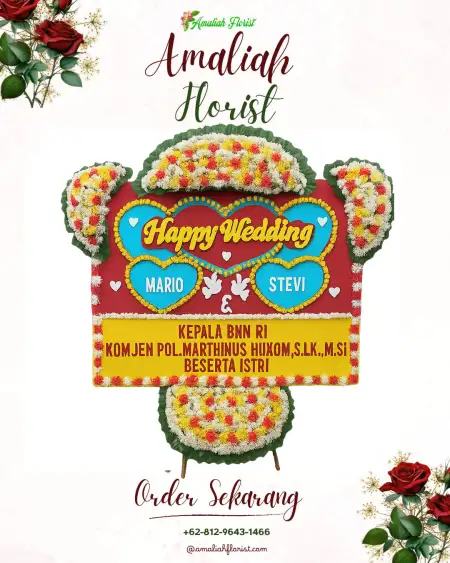 Papan Bunga Pernikahan Woyla Barat